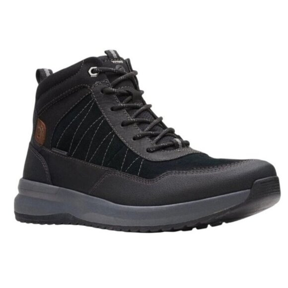 CLARKS / Wellman / Black Leather / Construction Boots / Size 9 - Picture 1 of 9